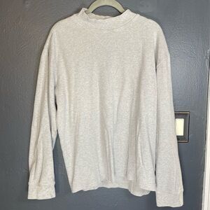 Saddlebred Gray Mock Neck Long Sleeve Shirt | 100% Cotton | Size L